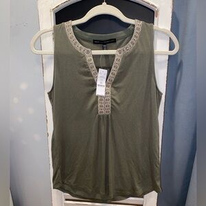 White House Black Market Embellished Beaded V-Neck Sleeveless